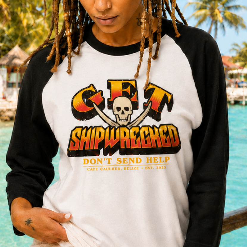 Get Shipwrecked 80s Rocker Tee - White